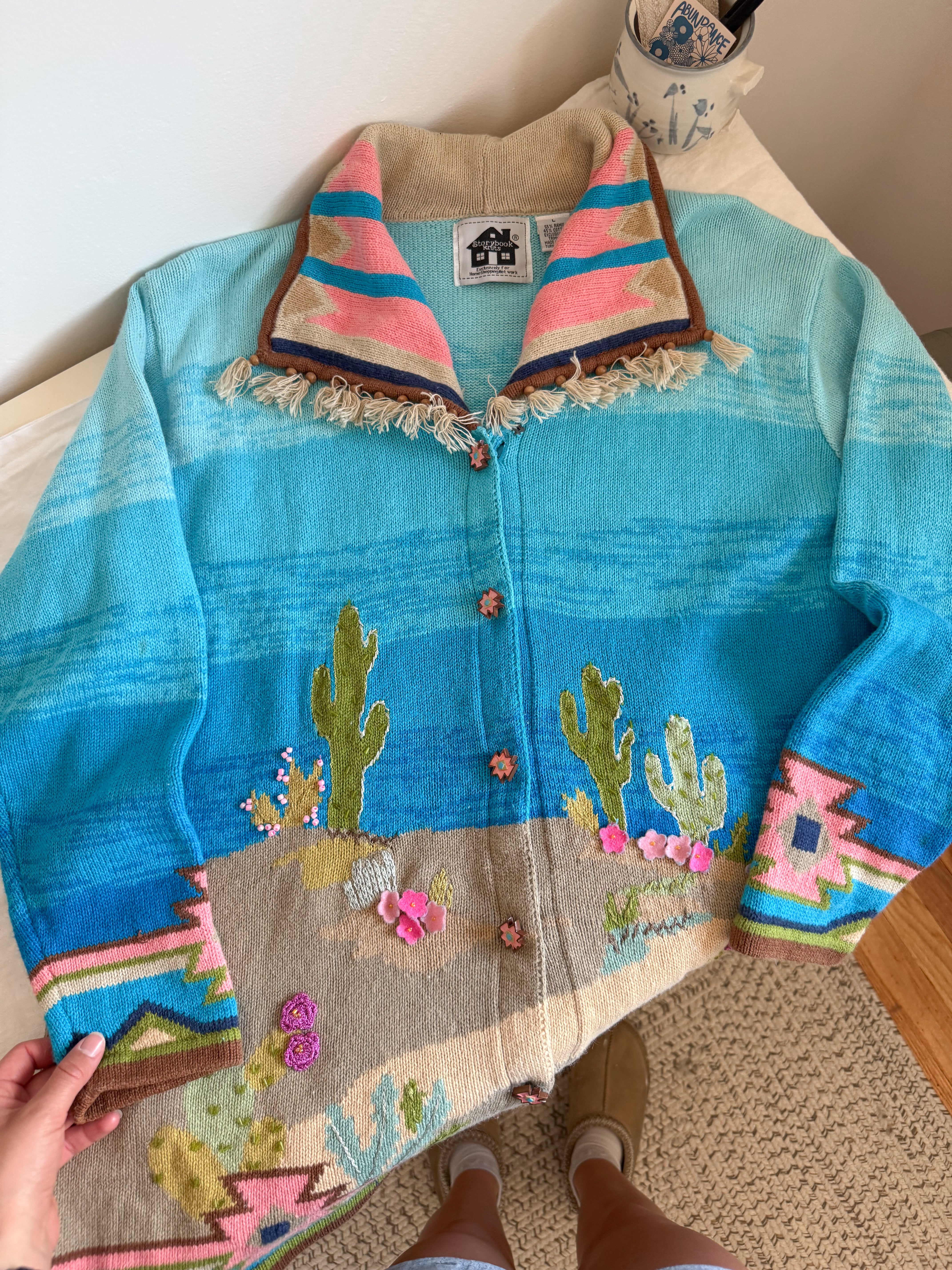The Southwest Cacti Cardigan (L)