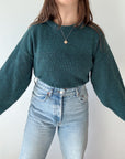 The Teal Textured Sweater (L)