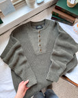 The Olive Henley Sweater (M)