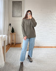 The Olive Henley Sweater (M)