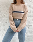 The Beige & Blue Stripe Sweater (XL)