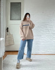 The Beige & Blue Stripe Sweater (XL)