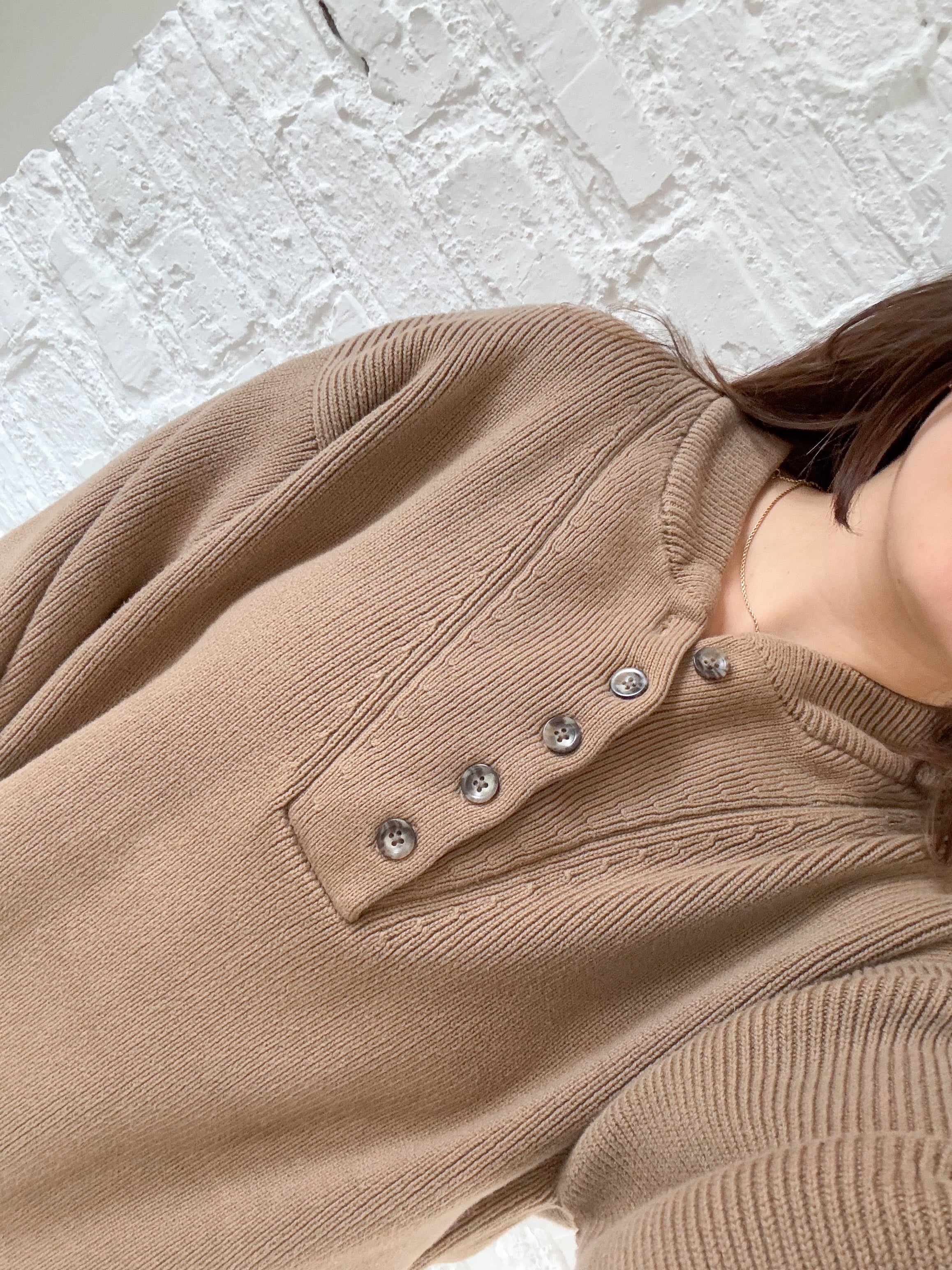 The Mocha Henley Sweater (XL)