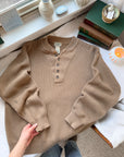 The Mocha Henley Sweater (XL)