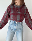 The Red Plaid Rustic Sweater (XL)