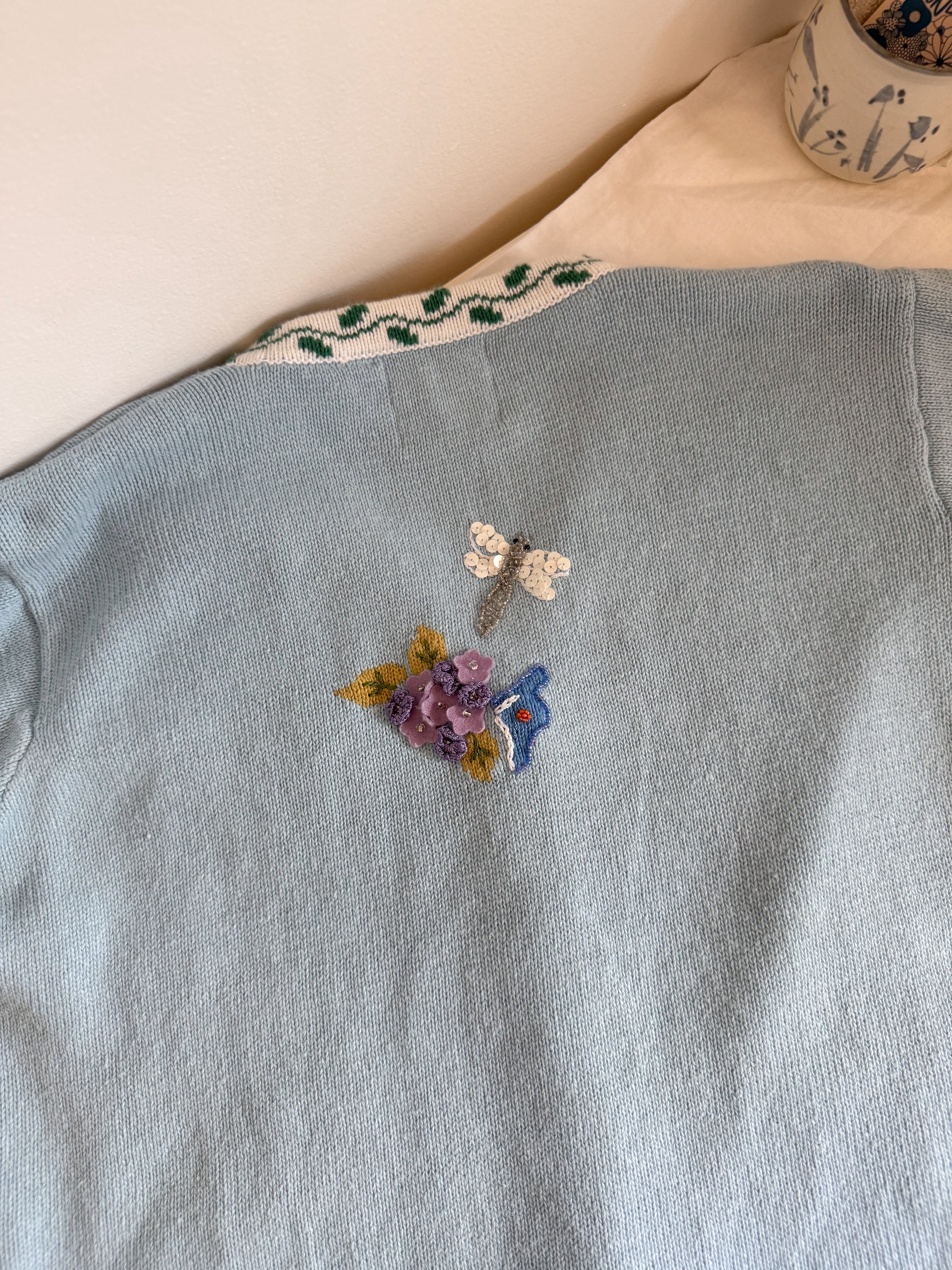 The Dragonfly Floral Cardigan (L)