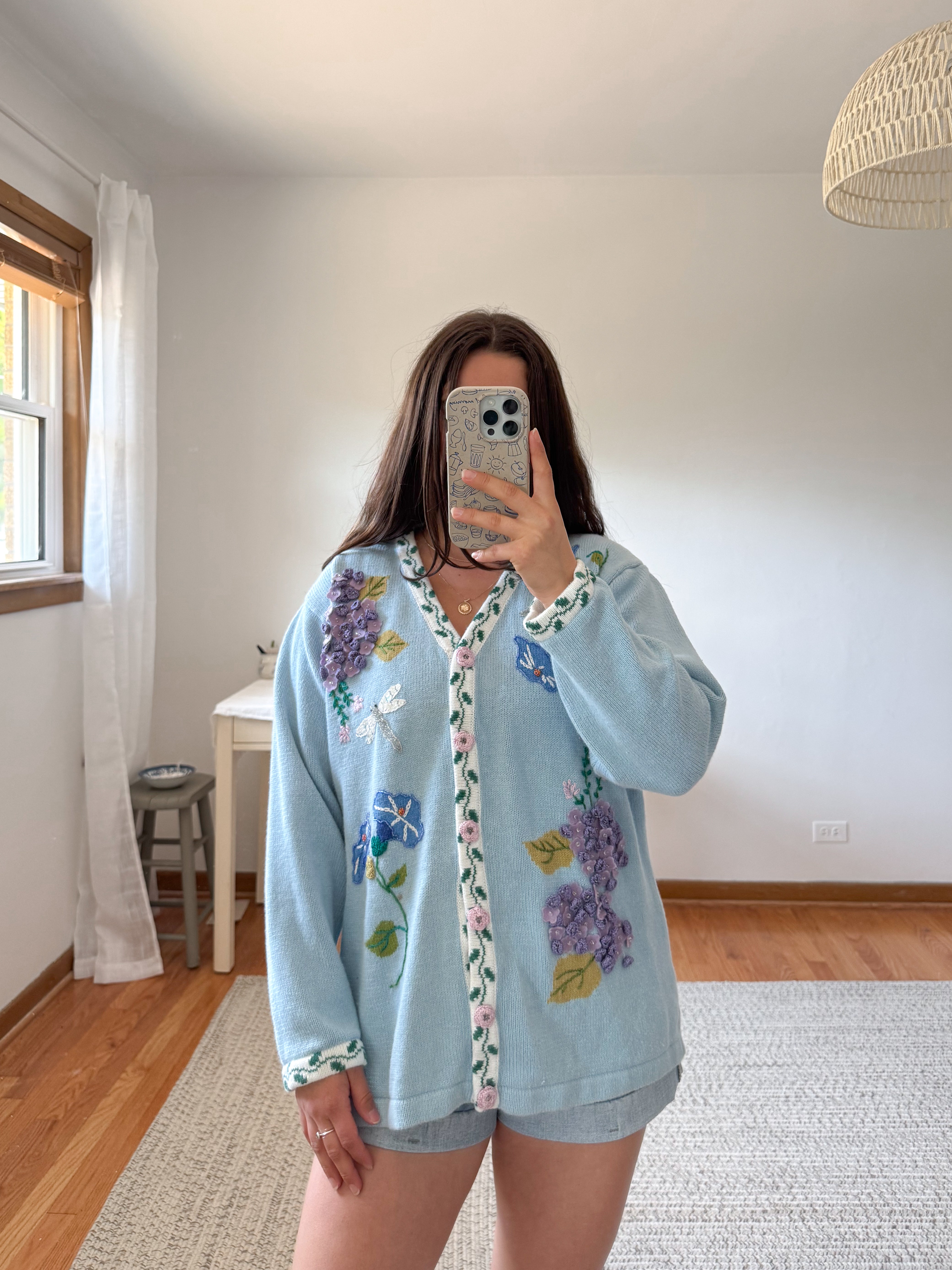 The Dragonfly Floral Cardigan (L)
