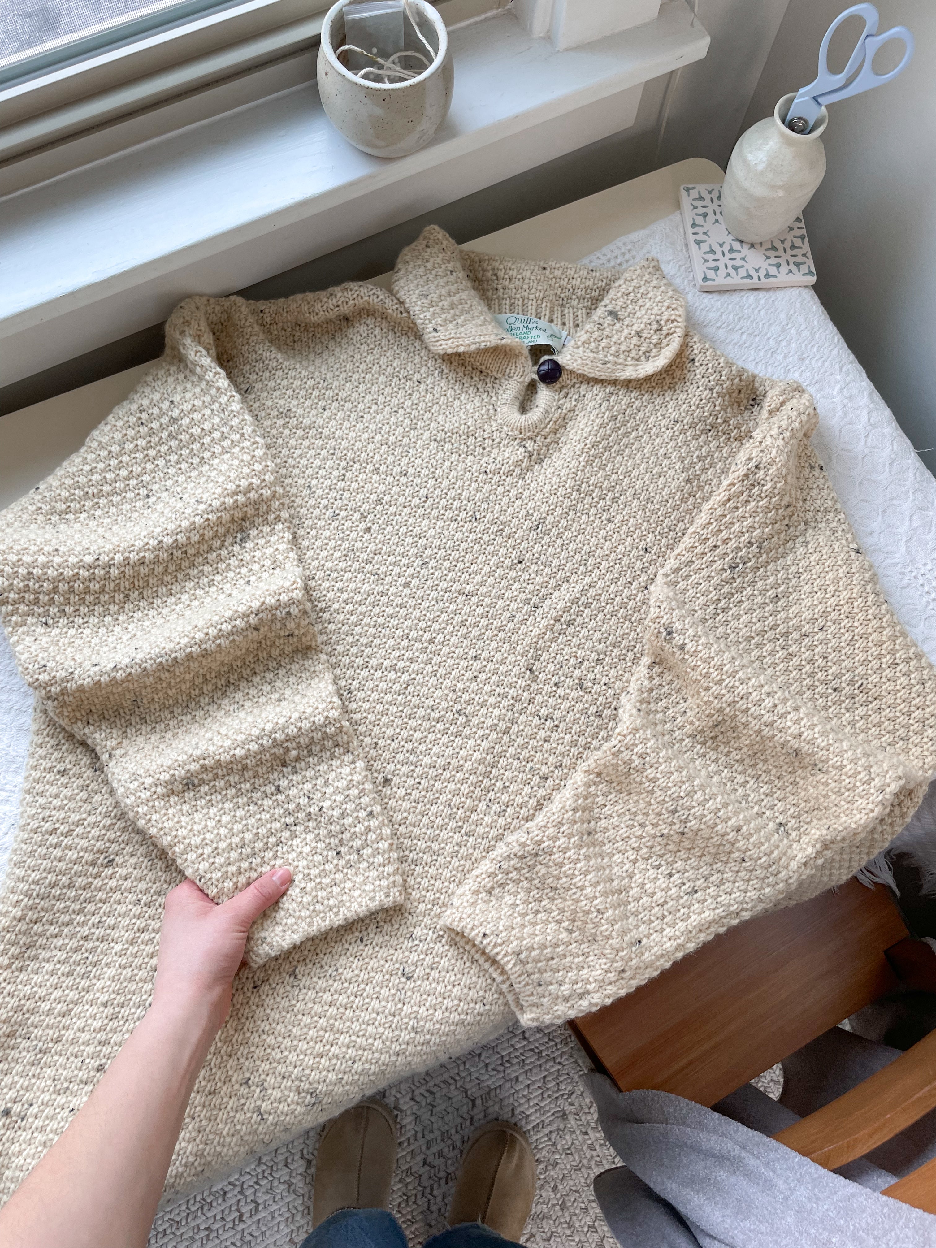 The Collared Speckled Sweater (XXL)