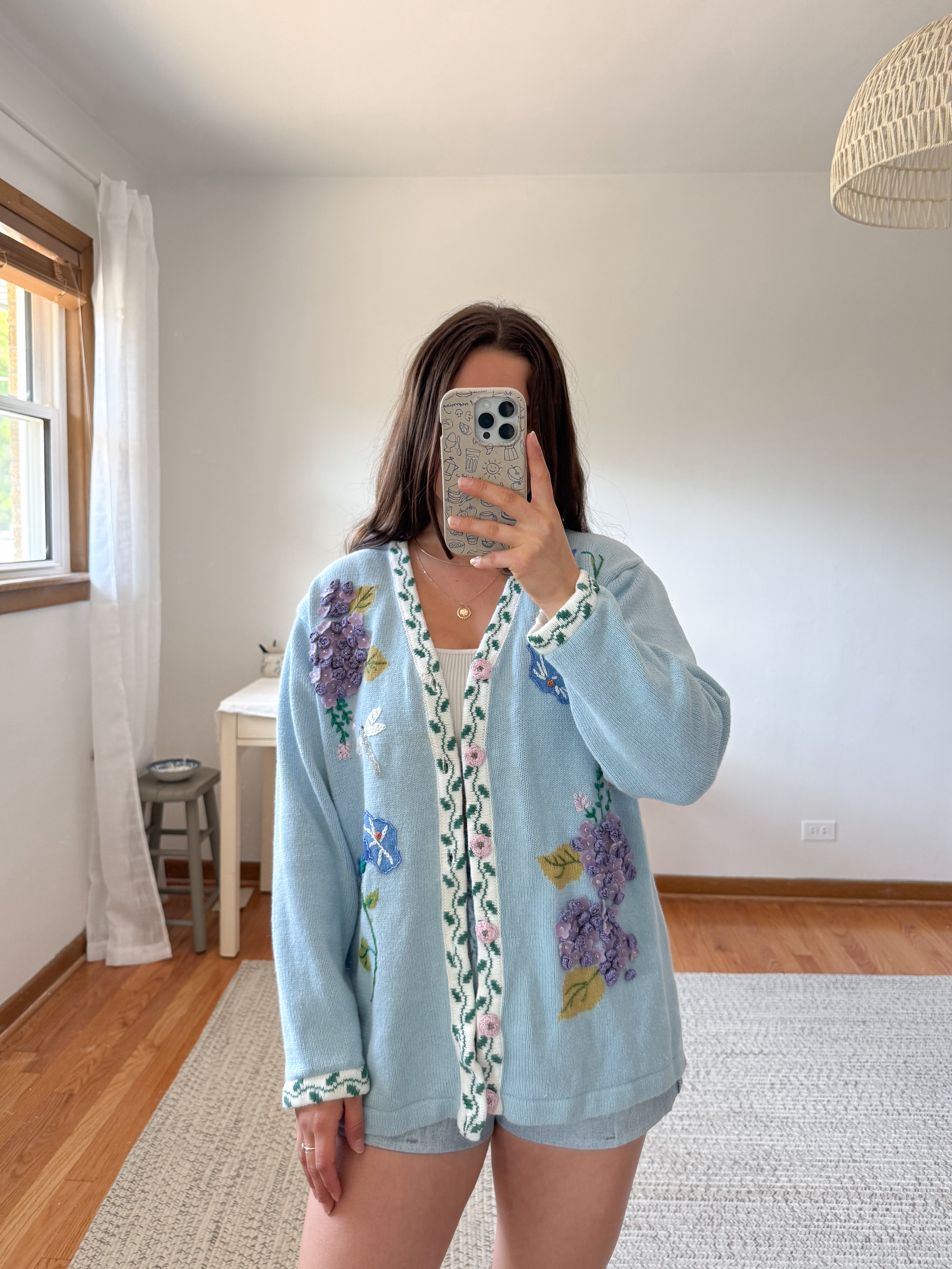 The Dragonfly Floral Cardigan (L)