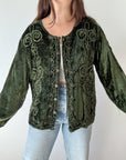 The Dark Moss Velvet Cardigan (M)