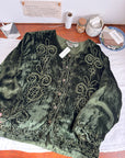 The Dark Moss Velvet Cardigan (M)