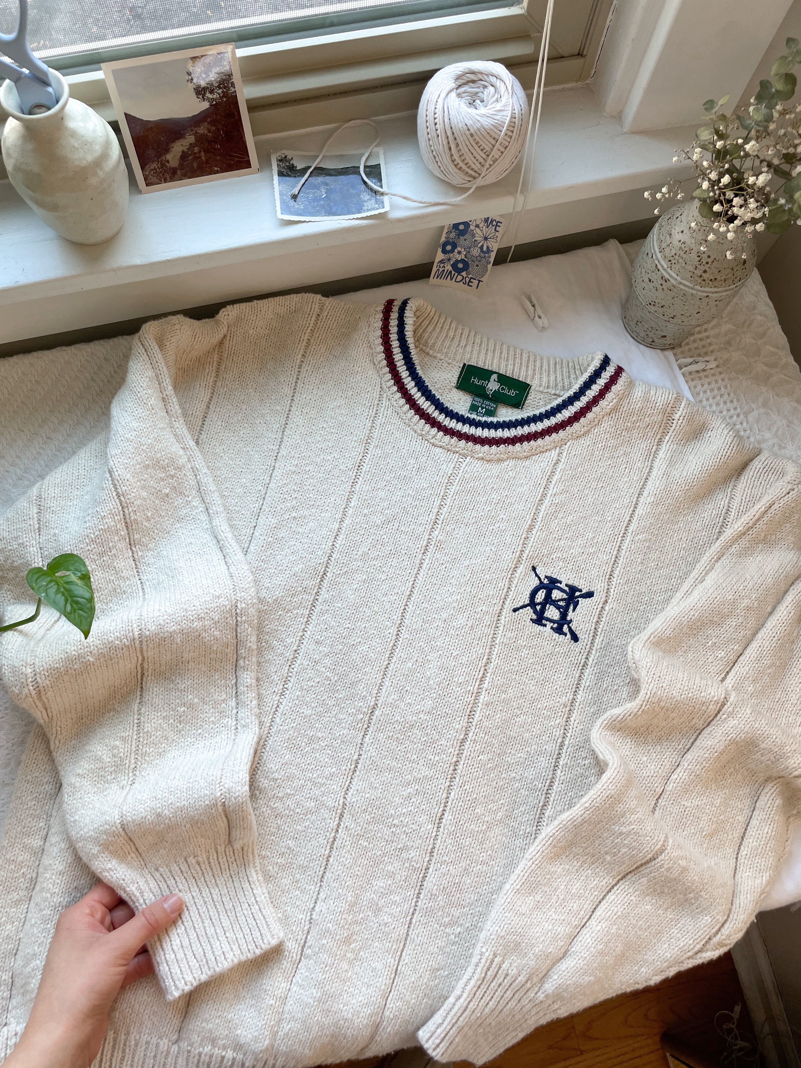 The Preppy Cream Sweater (M)