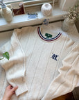 The Preppy Cream Sweater (M)