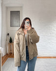 The Tan Puffer Bomber Coat (M)