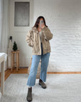 The Tan Puffer Bomber Coat (M)