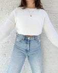 The Pure White Petal Sweater (XL)