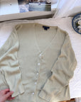 The Matcha Ribbed Silk Cardigan (L)