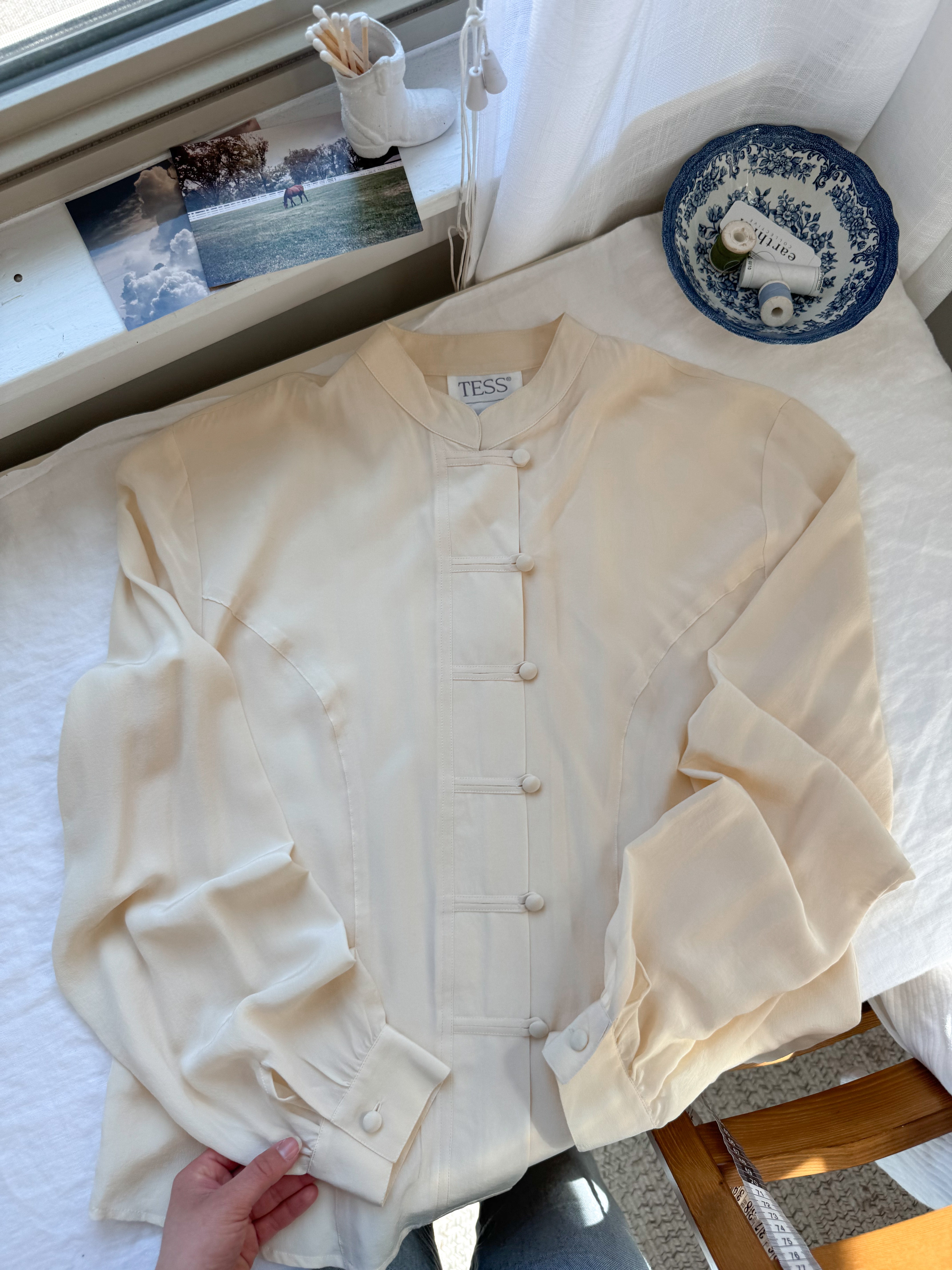 The Funky Button Silk Top (M)