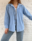 The Baby Blue Corduroy Button Up (M)