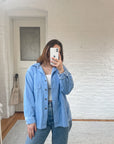 The Baby Blue Corduroy Button Up (M)