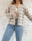 The Pink & Blue Oat Striped Cardi (M)