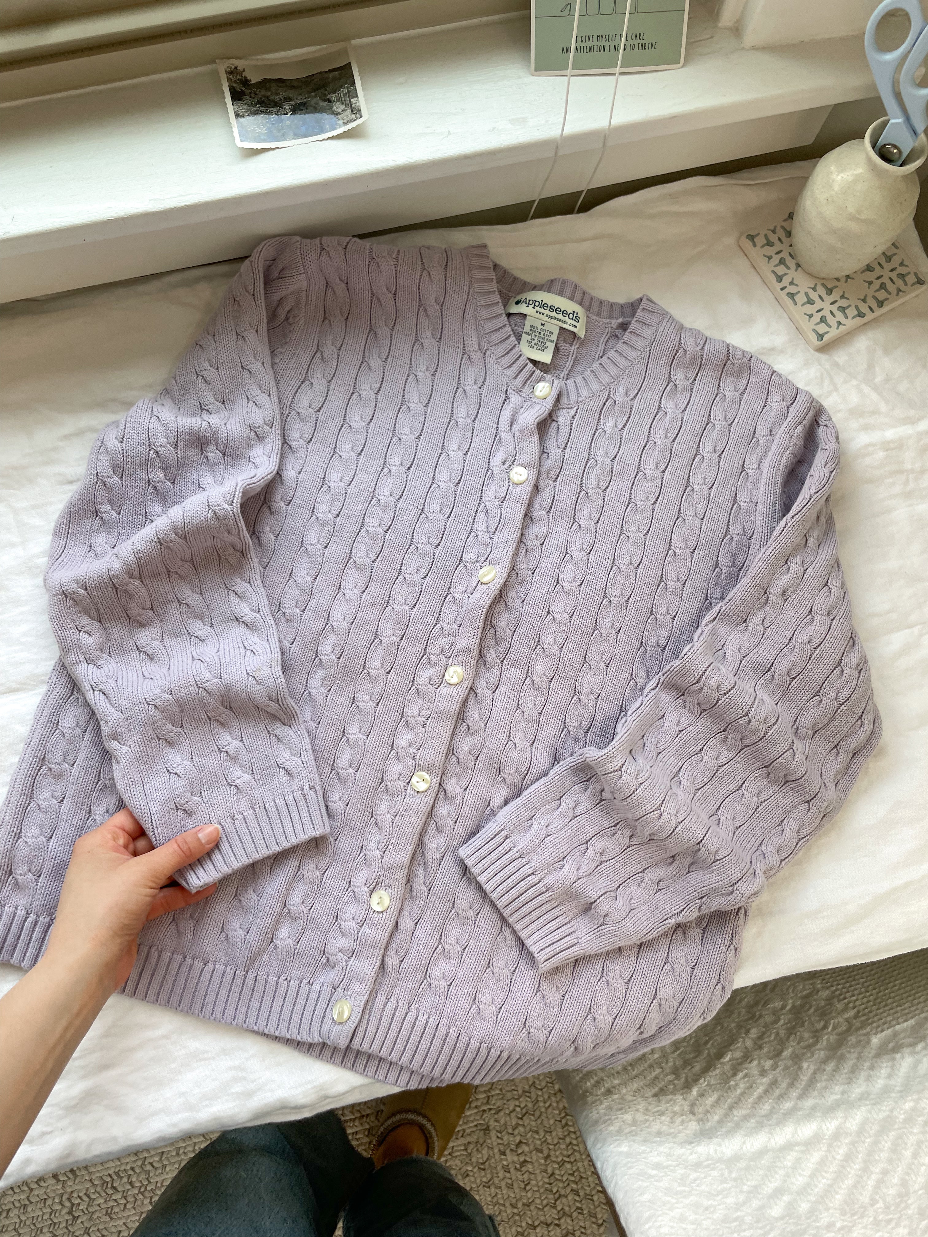 The Lavender Cable Knit Cardi (M)