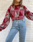 Red And Grey Triangle Sweater (L)