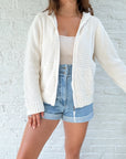 The Cream Zipper Cardigan (L)