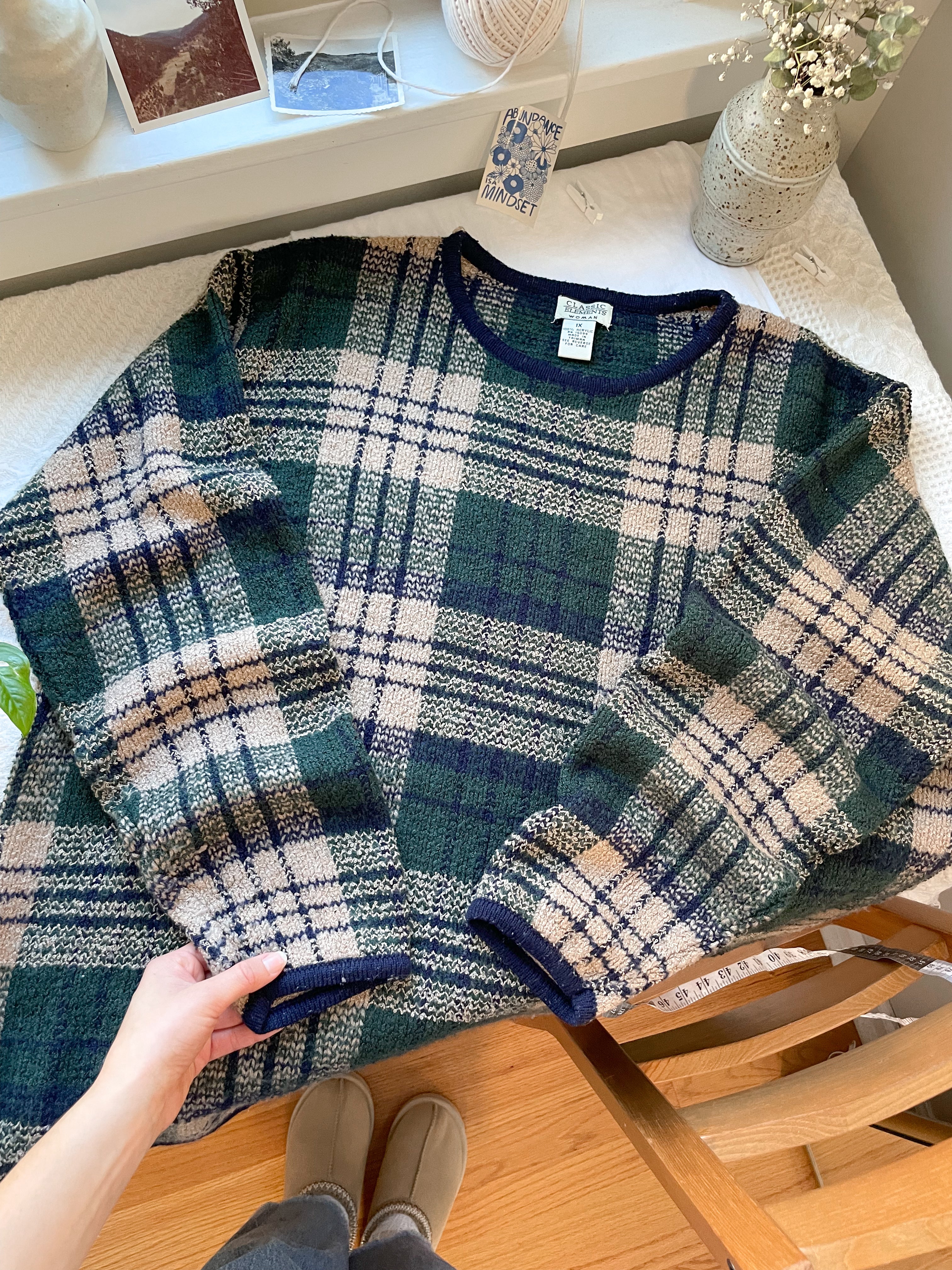 The Plaid Festive Sweater (1x)