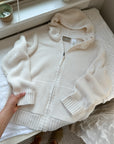 The Cream Zipper Cardigan (L)