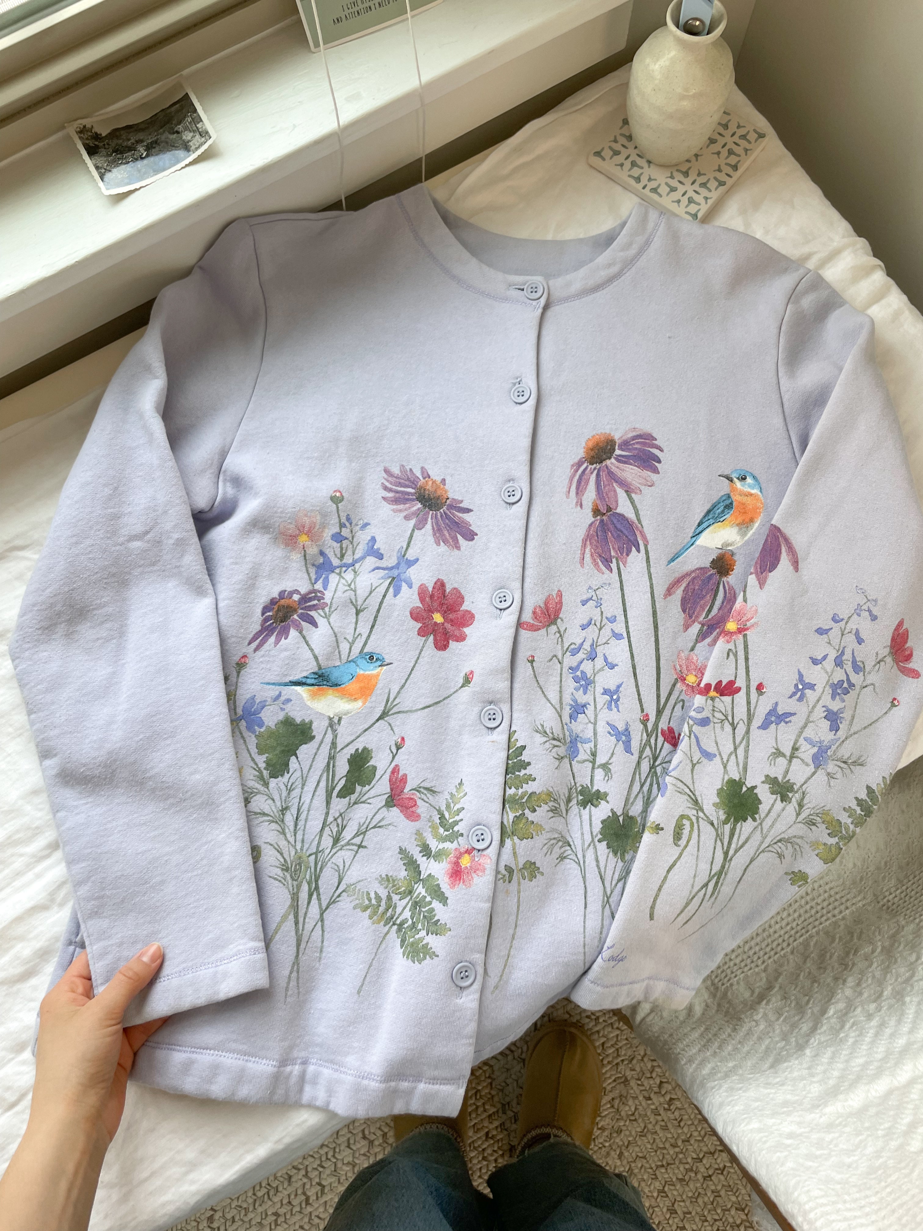 The Floral Sweatshirt Cardigan (M)