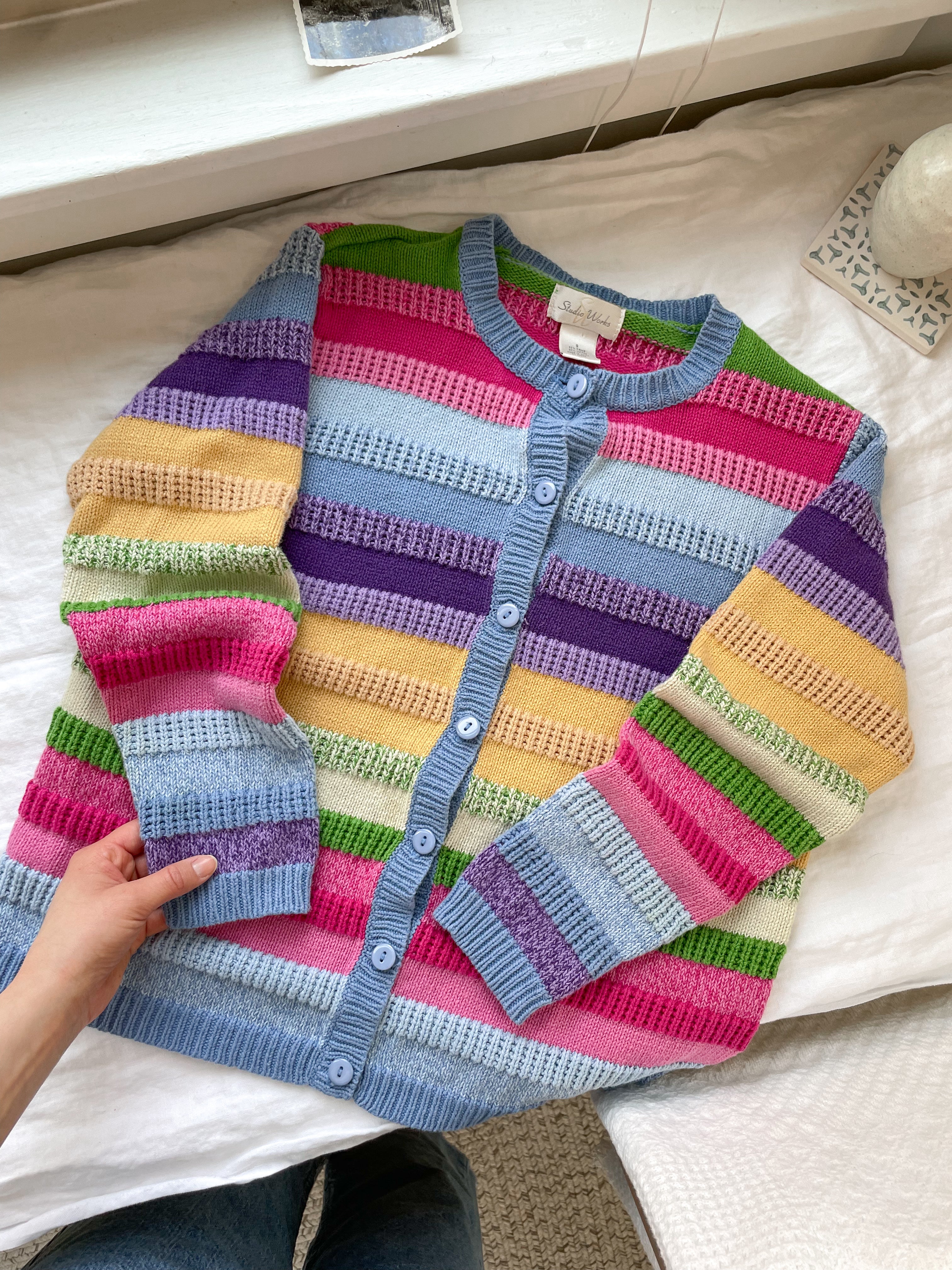 The Colorful Striped Cardigan (S)