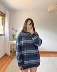 The Navy Toned Striped Sweater (LT)