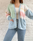 The Pastel Striped Cardigan (M)