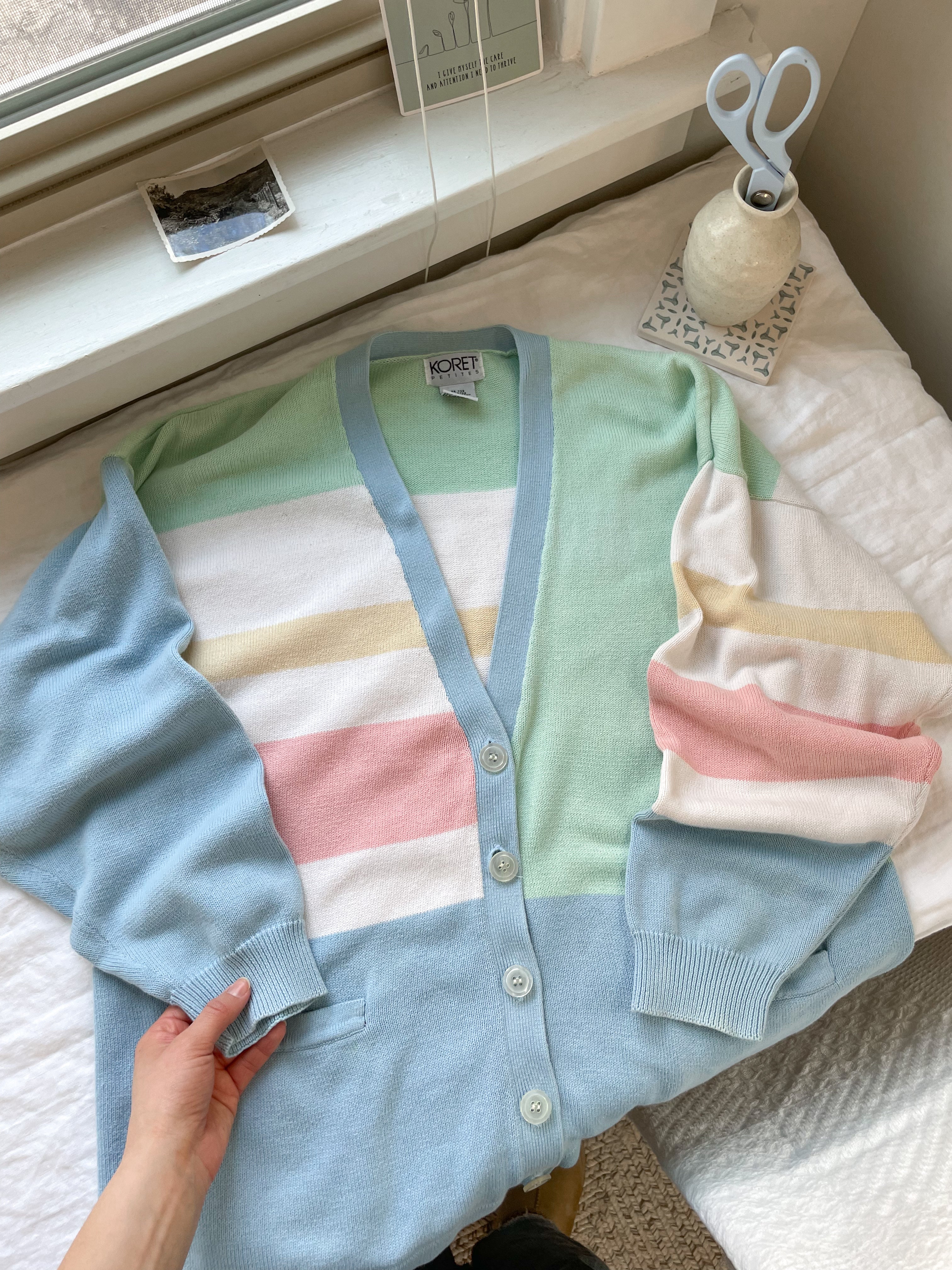 The Pastel Striped Cardigan (M)