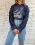 The Navy Embroidered Sailboat Sweater (XL)