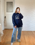 The Navy Embroidered Sailboat Sweater (XL)