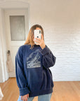 The Navy Embroidered Sailboat Sweater (XL)