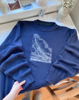 The Navy Embroidered Sailboat Sweater (XL)