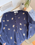 The Navy Leaf Cardigan (XL)