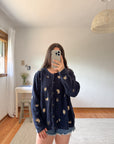 The Navy Leaf Cardigan (XL)
