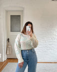 The Rainbow Cropped Knit Sweater (S)