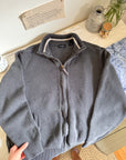 The Charcoal Zip Up Sweater (M)