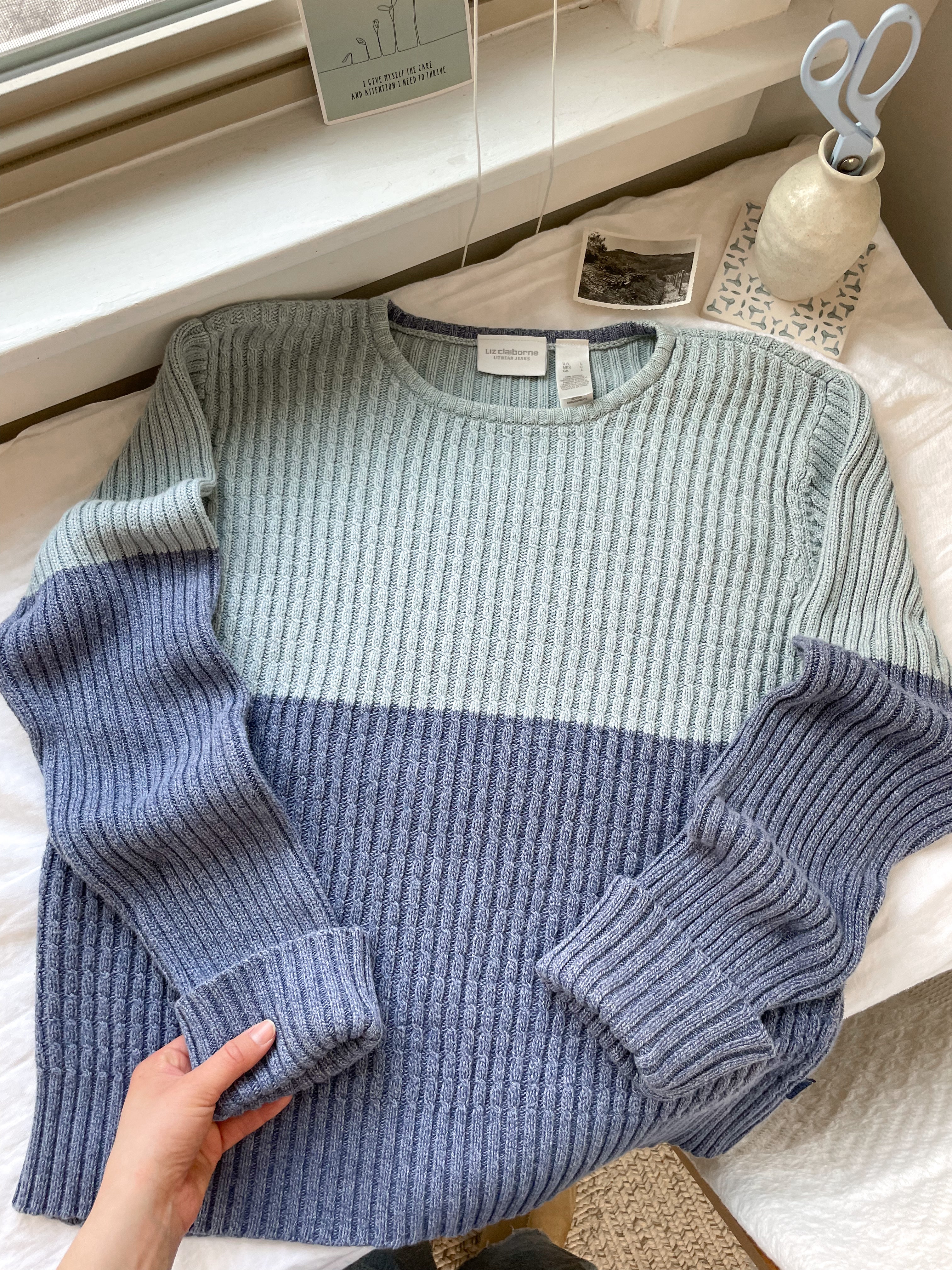 The Two Toned Blue Knit (L)