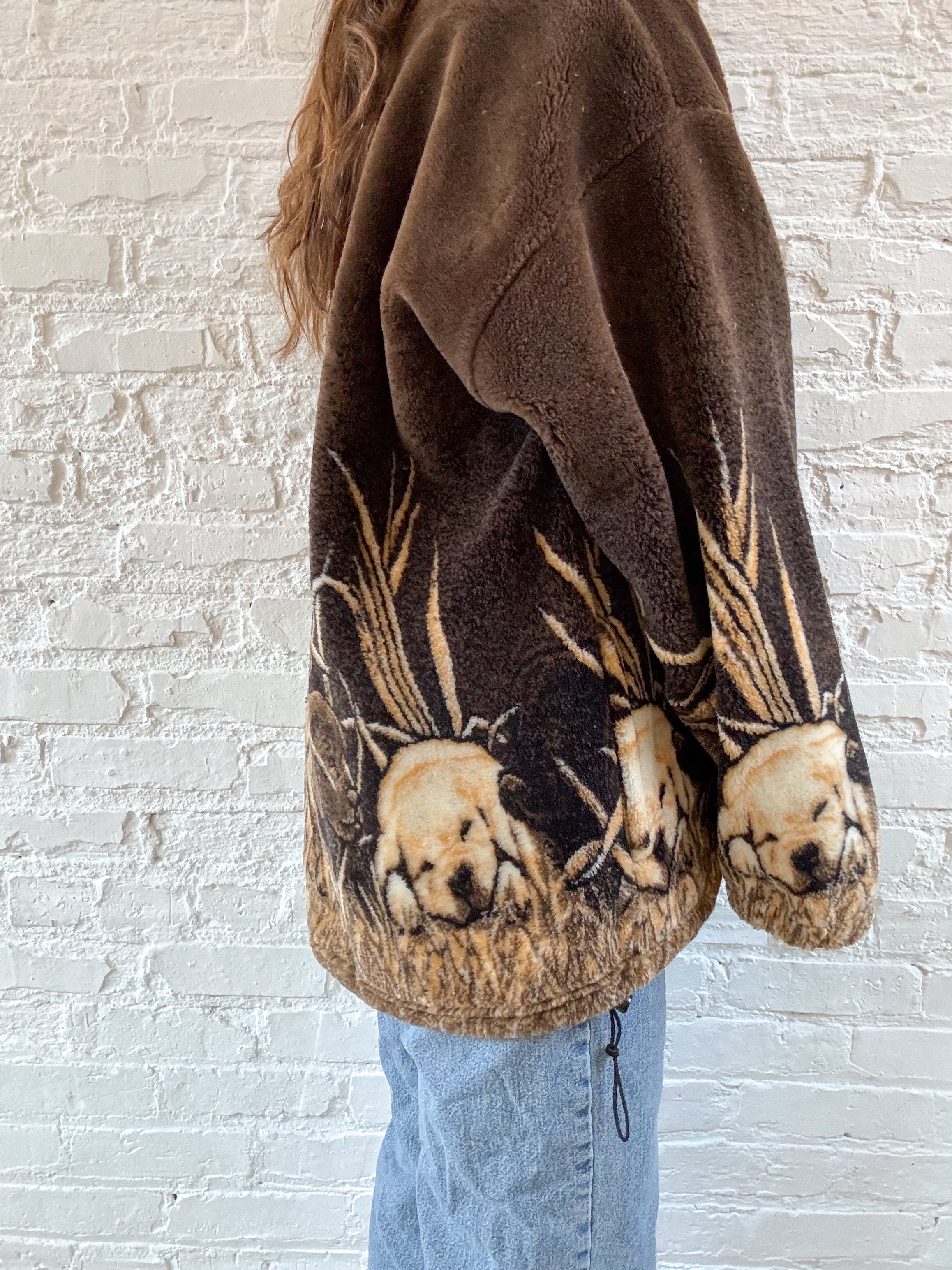 The Dog &amp; Grass Fuzzy Zip Up (L)