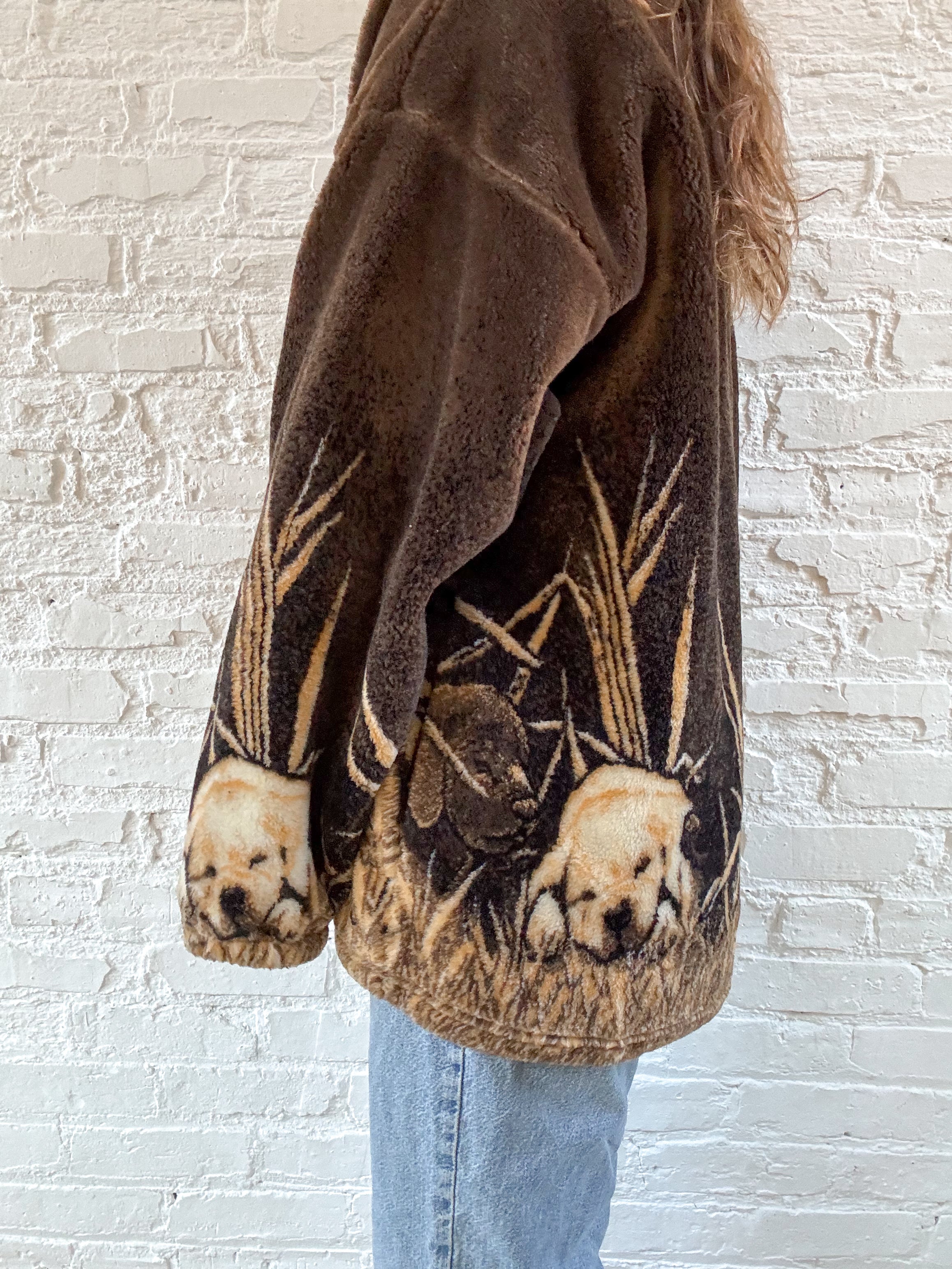 The Dog &amp; Grass Fuzzy Zip Up (L)