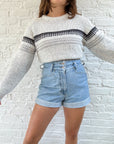 The Speckled Chest Stripe Sweater (M)