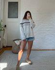 The Speckled Chest Stripe Sweater (M)