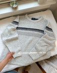 The Speckled Chest Stripe Sweater (M)