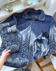 The Snow Mountain Wolf Fuzzy Zip Up (M)